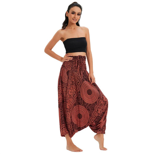 Bohemian Pants Women Pantalones Mujer Hippie High Waist Rayon Harem