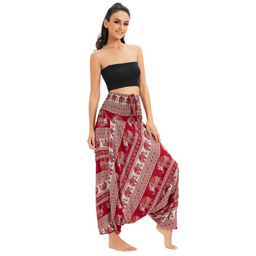 Bohemian Pants Women Pantalones Mujer Hippie High Waist Rayon Harem