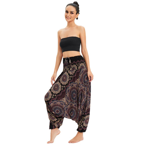 Bohemian Pants Women Pantalones Mujer Hippie High Waist Rayon Harem