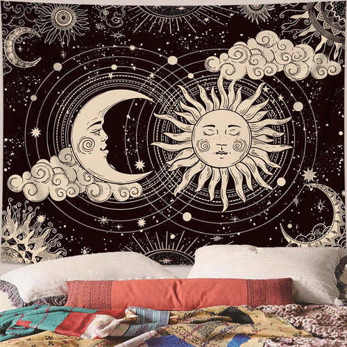1pc Bohemian Mandala Tapestry, Retro Plant Flower psychedelic