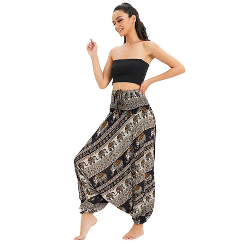 Bohemian Pants Women Pantalones Mujer Hippie High Waist Rayon Harem