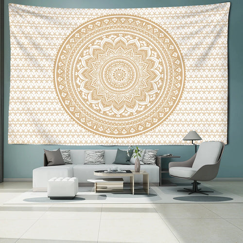 Striped Mandala Tapestry Wall Hanging Abstract Psychedelic Witchcraft