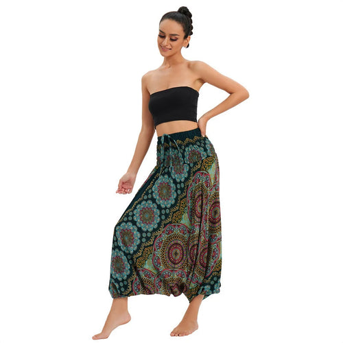 Bohemian Pants Women Pantalones Mujer Hippie High Waist Rayon Harem