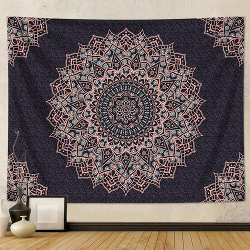 1pc Bohemian Mandala Tapestry, Retro Plant Flower psychedelic