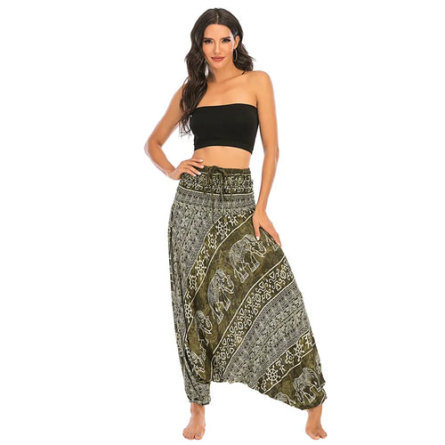 Bohemian Pants Women Pantalones Mujer Hippie High Waist Rayon Harem