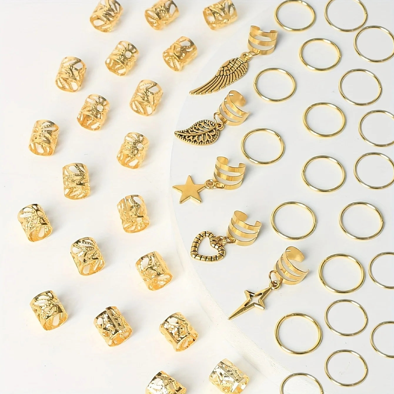 45pcs Alloy Braid Hair Ring Dreadlock Hair Ring - Hippie Style Hair