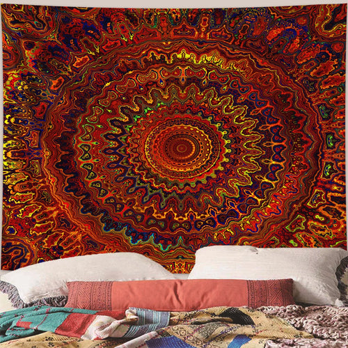 1pc Bohemian Mandala Tapestry, Retro Plant Flower psychedelic