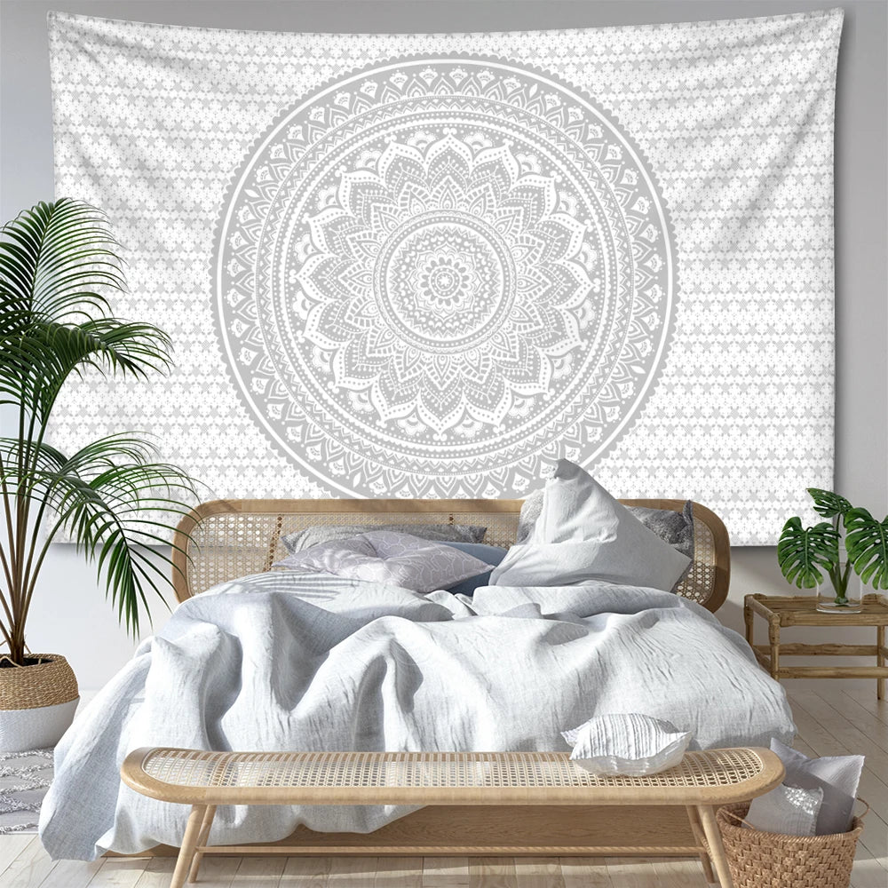 Striped Mandala Tapestry Wall Hanging Abstract Psychedelic Witchcraft