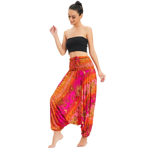 Bohemian Pants Women Pantalones Mujer Hippie High Waist Rayon Harem
