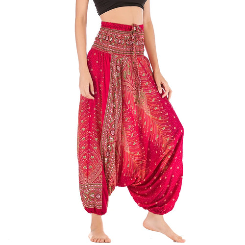 Bohemian Pants Women Pantalones Mujer Hippie High Waist Rayon Harem