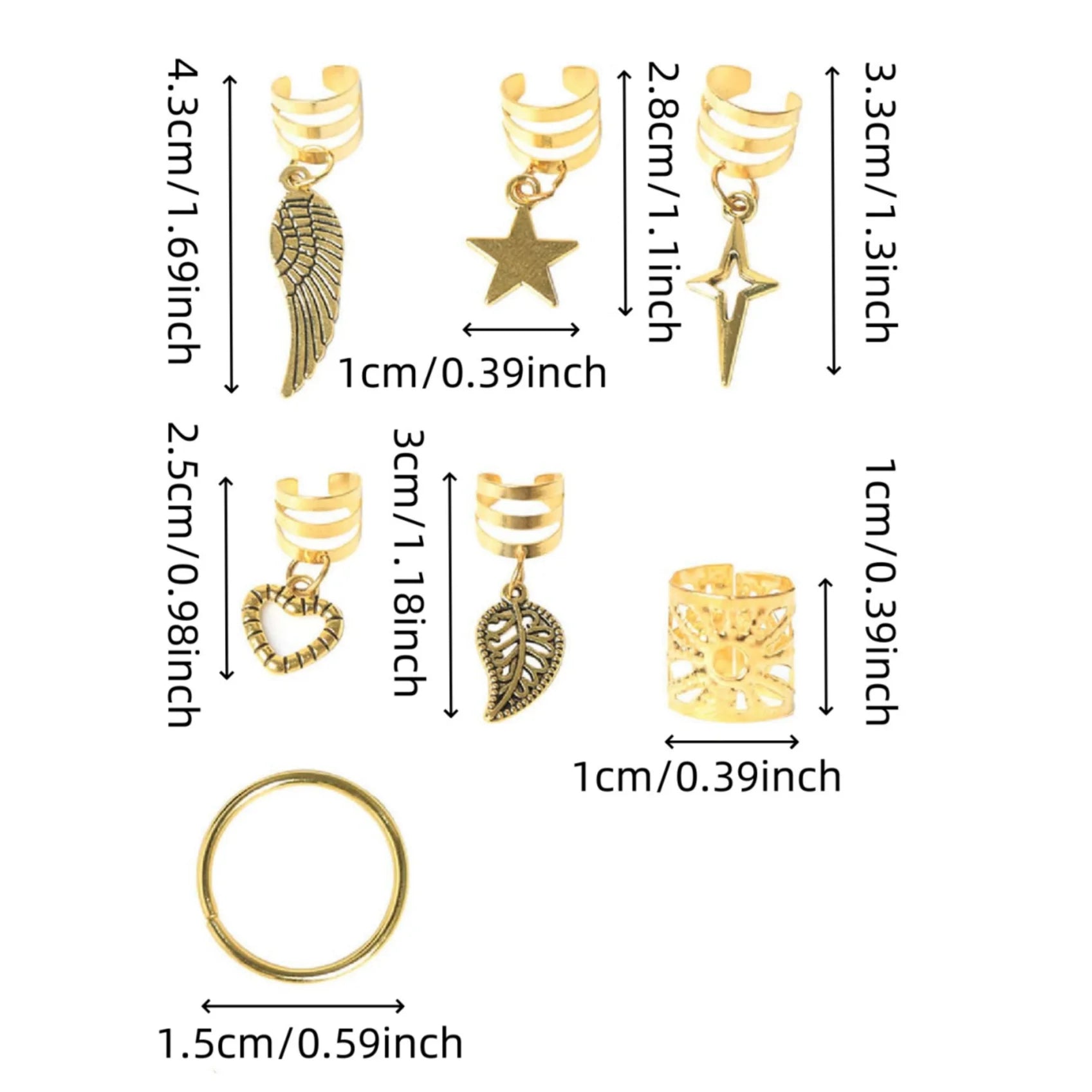 45pcs Alloy Braid Hair Ring Dreadlock Hair Ring - Hippie Style Hair