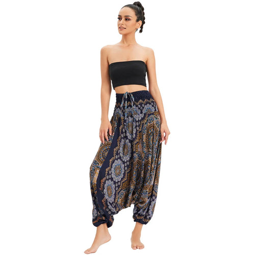 Bohemian Pants Women Pantalones Mujer Hippie High Waist Rayon Harem