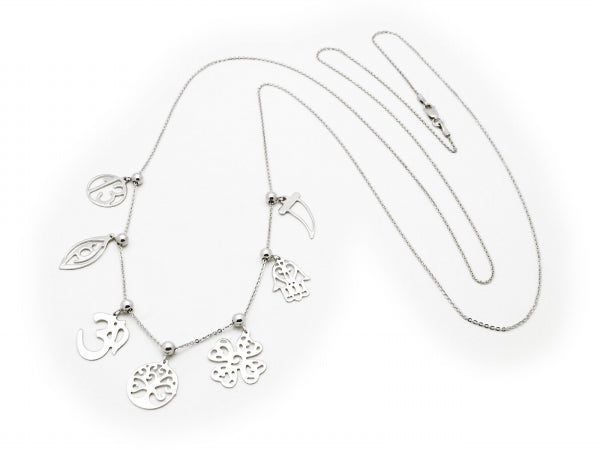 Fronay Collection 401632 Silver Rhodium Plated 36 Lucky Charmes Neckla