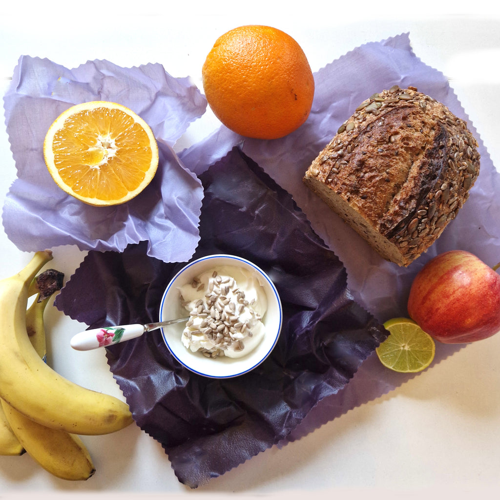 *Earth Tones Set of 3 Beeswax Food Wraps | Plum