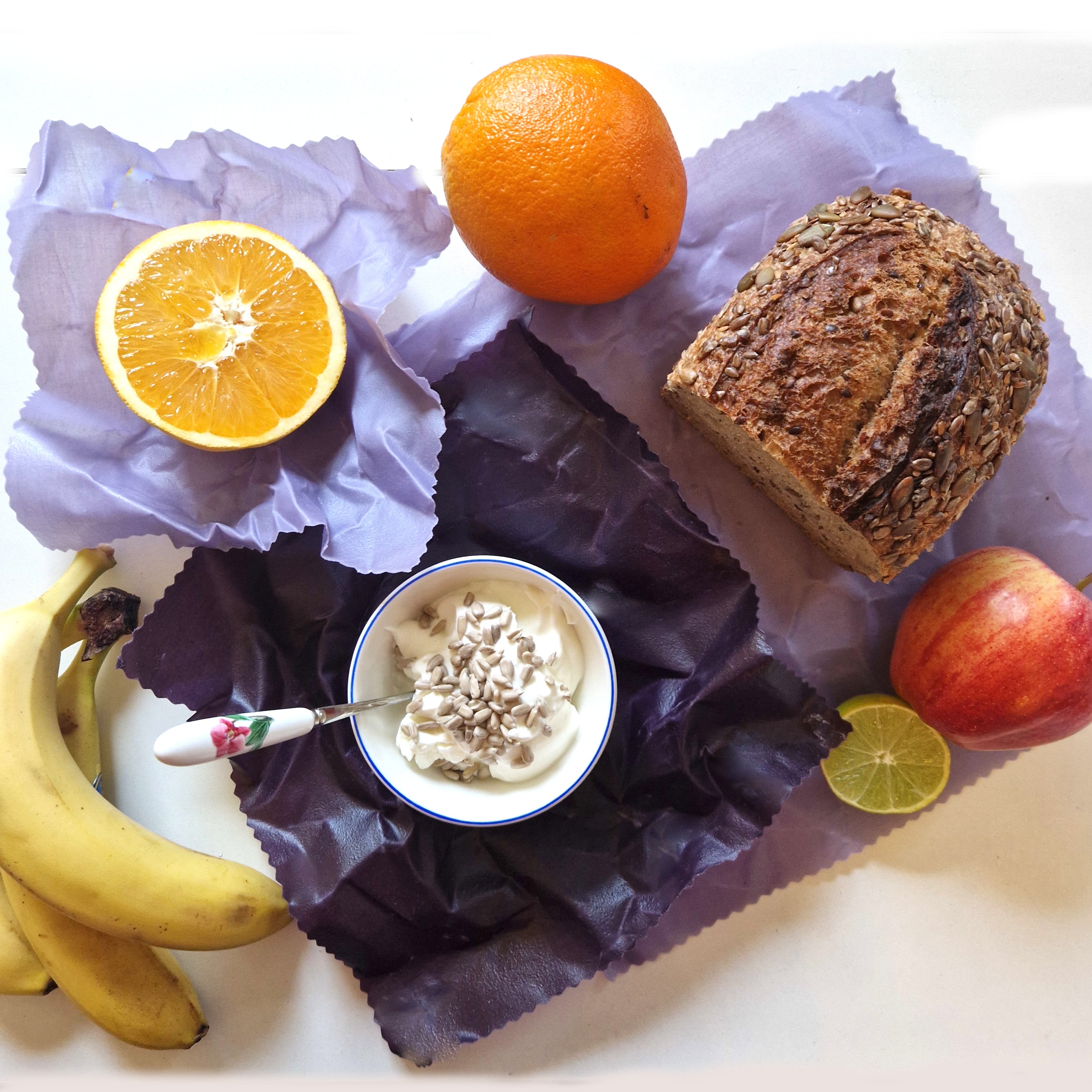 *Earth Tones Set of 3 Beeswax Food Wraps | Plum