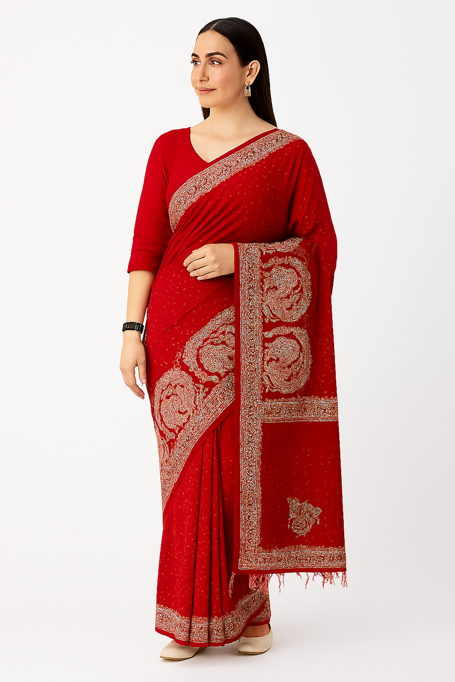 Festive Wear Saree for Women-Red