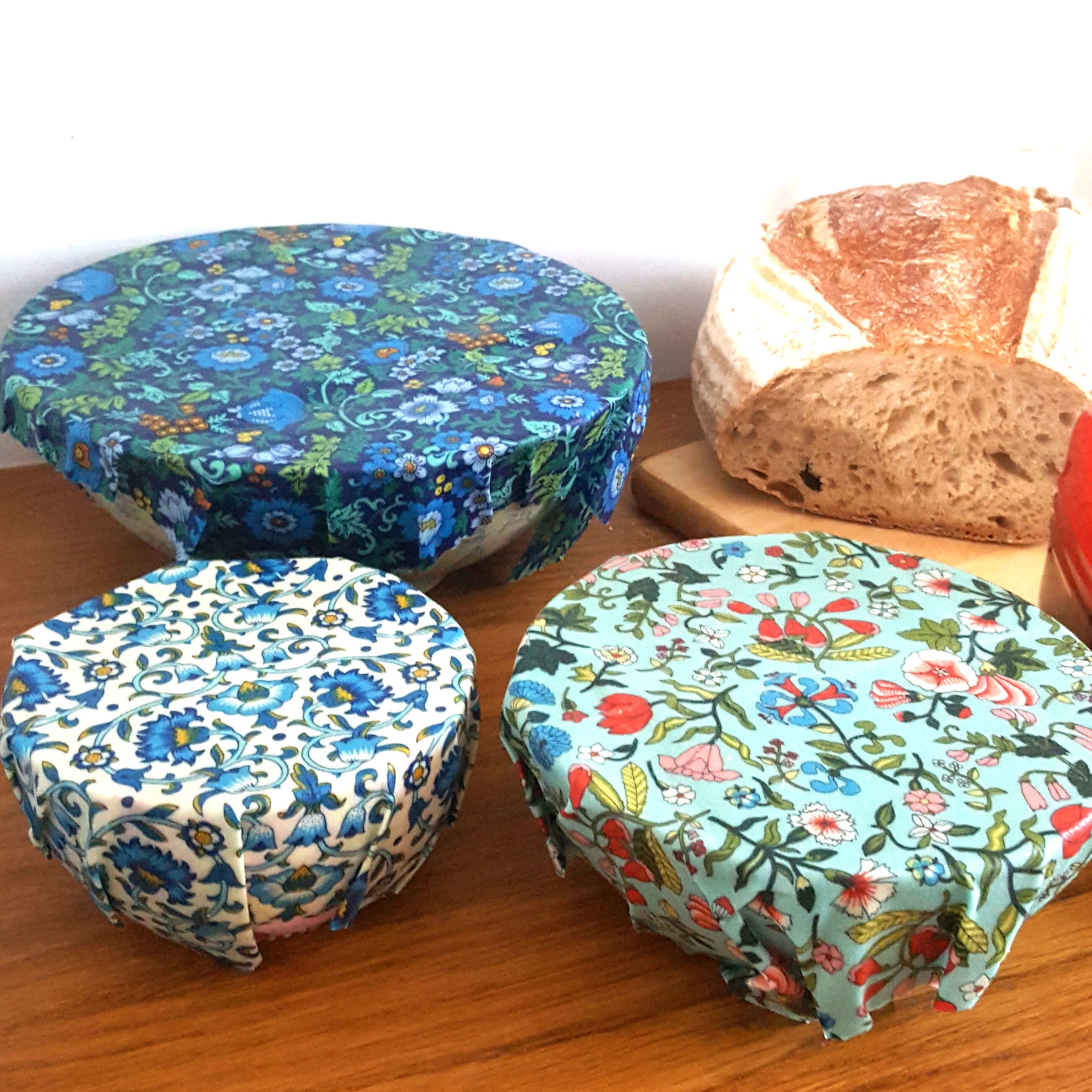 *Set of 3 Beeswax Food Wraps | Made with Liberty Fabric Mixed