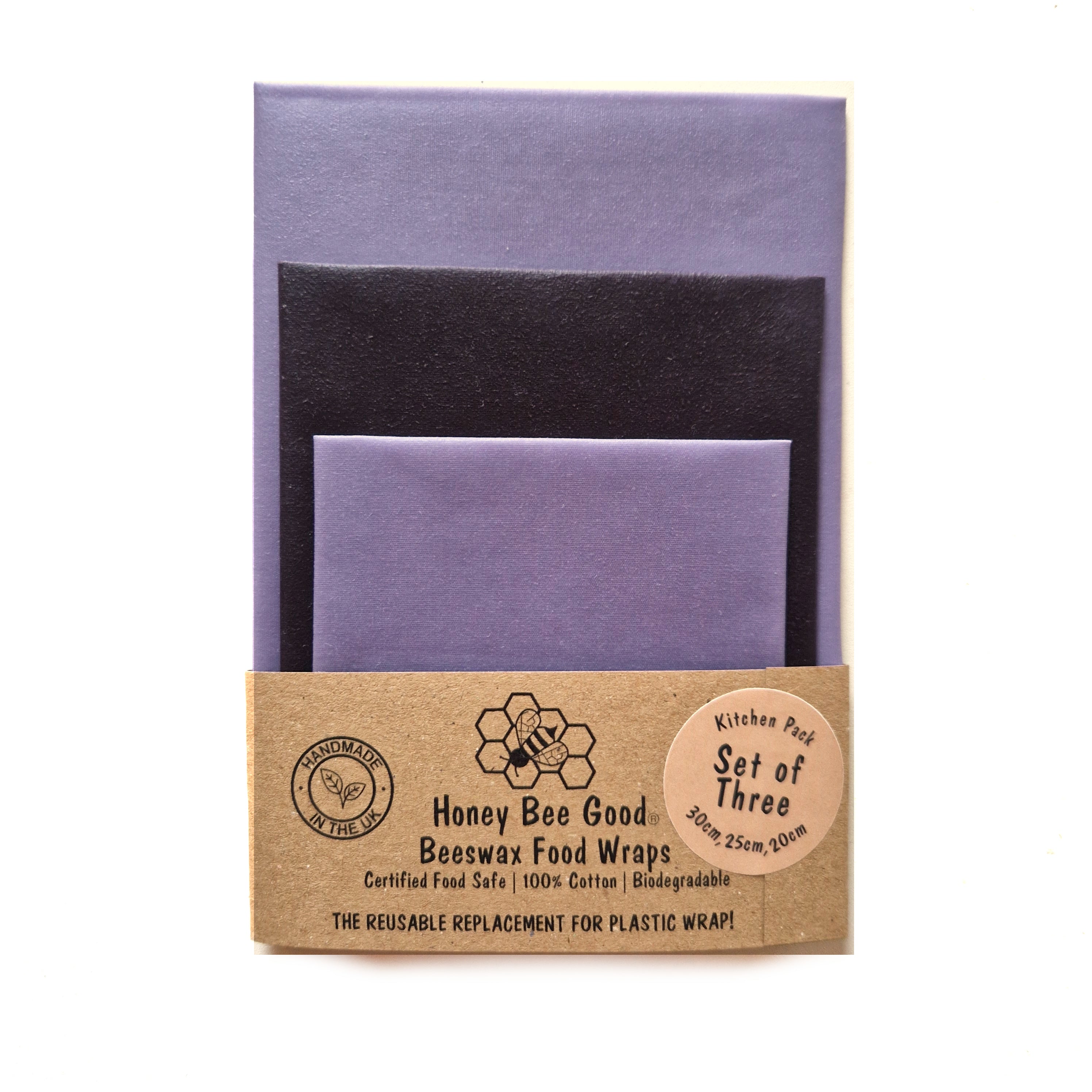 *Earth Tones Set of 3 Beeswax Food Wraps | Plum