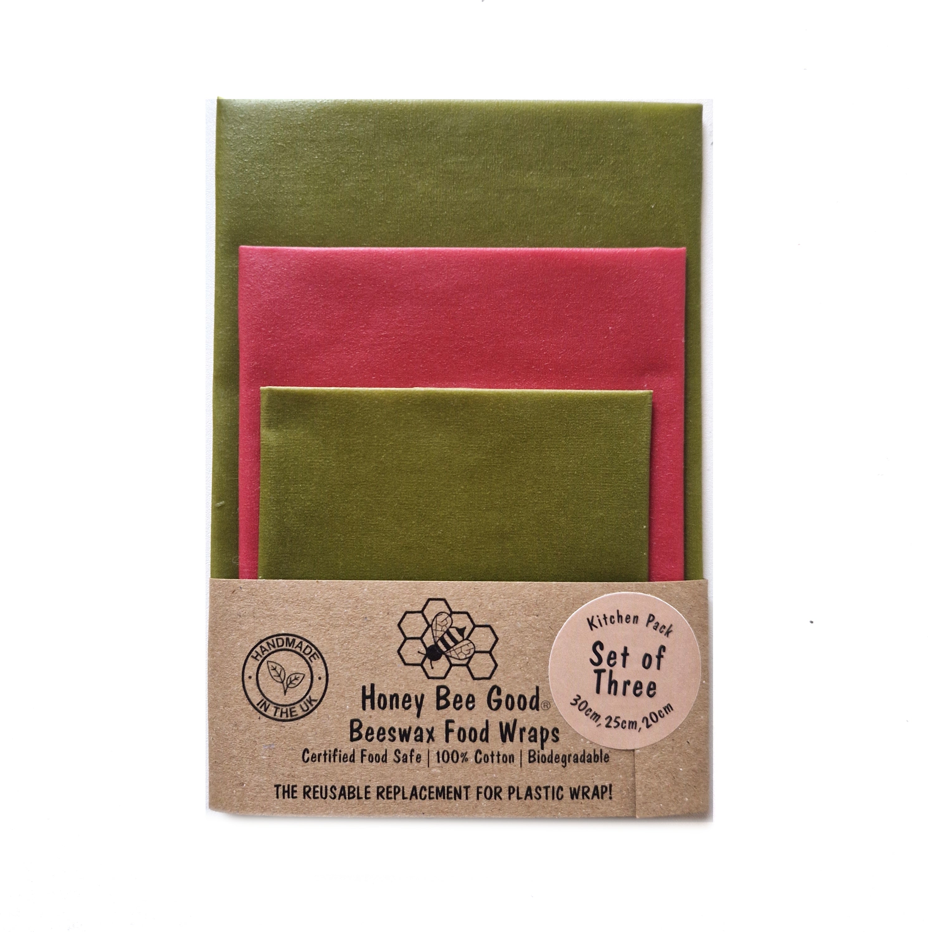 *Earth Tones Set of 3 Beeswax Food Wraps | Sage