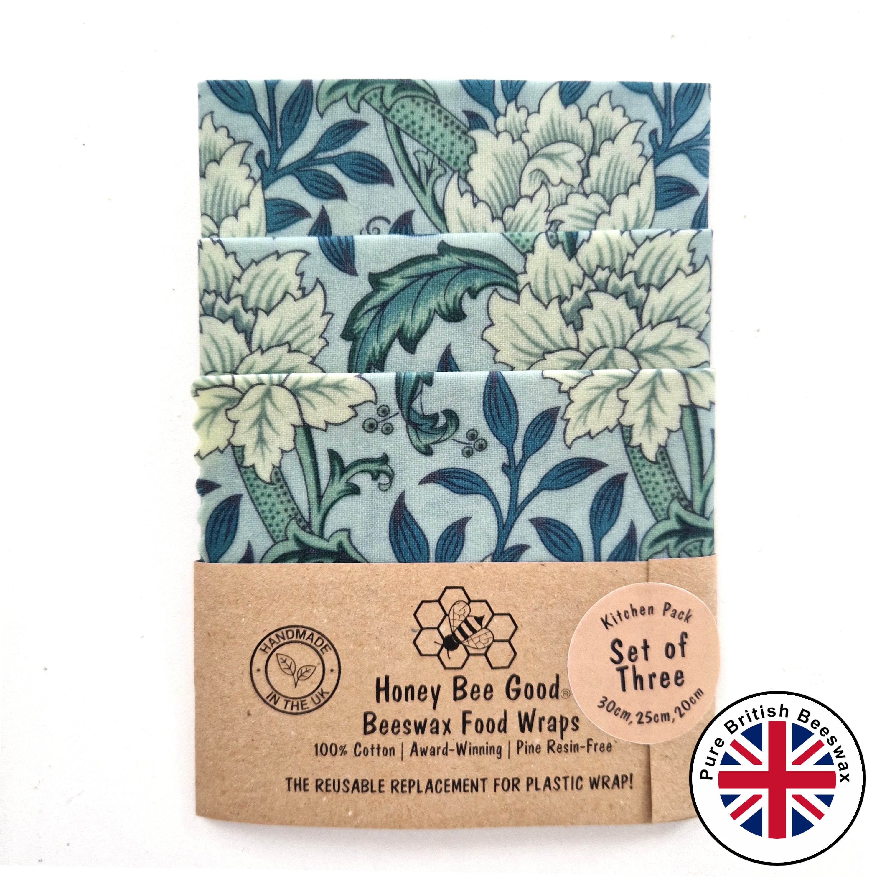 *Set of 3 Beeswax Food Wraps | William Morris Hammersmith