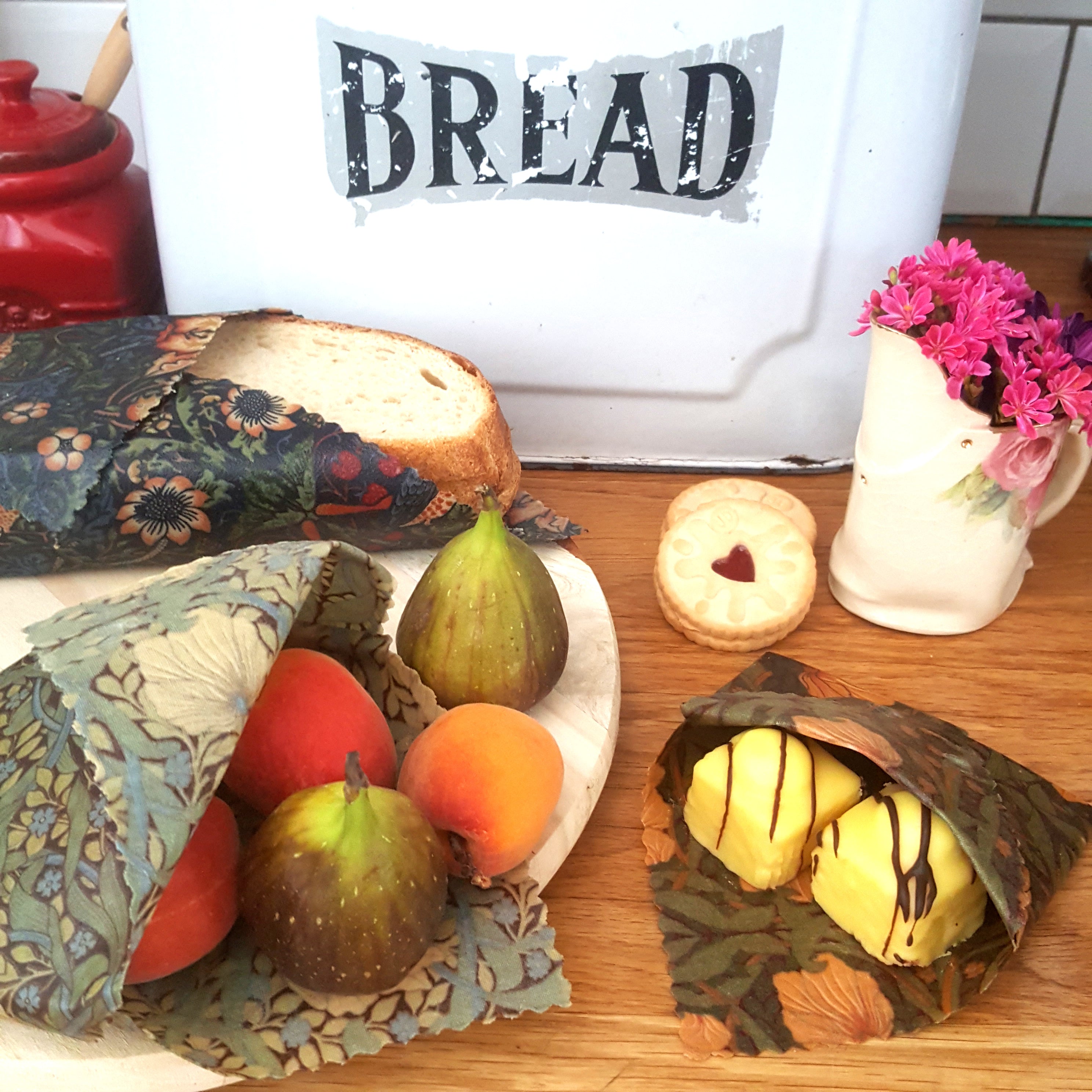 *Set of 3 Beeswax Food Wraps | William Morris Mixed