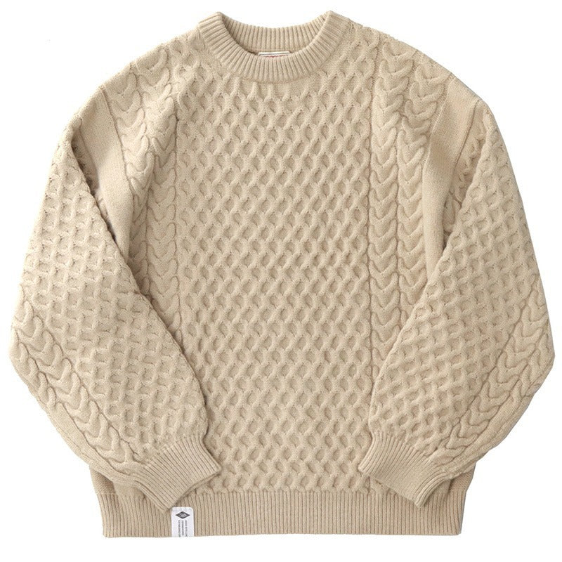 Winter Thickened Knitting Retro Lantern Sleeve Plus Size Loose Casual