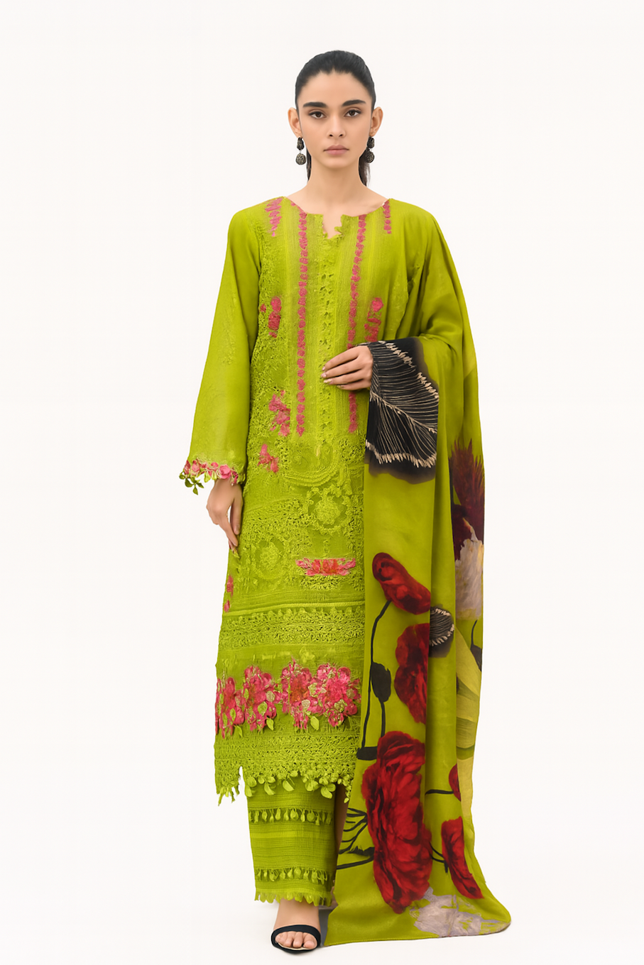 Women Embroidery Kurta Set-Rani Pink (Size-5XL) | D126