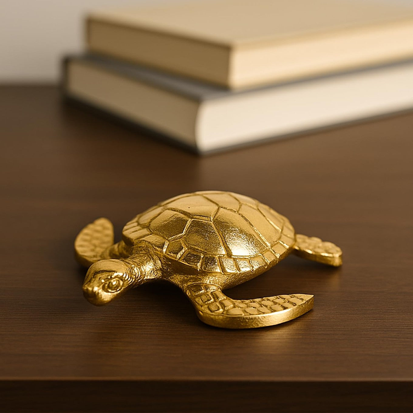 Golden Embossed Turtle Statue