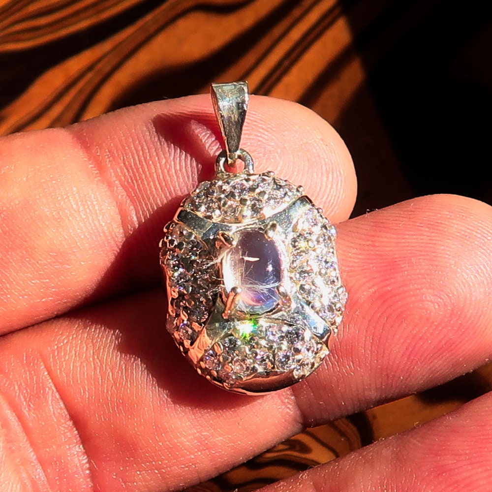 Moonstone Silver Pendant, Sterling Silver Pendant, Gemstone Pendant,